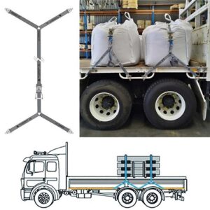 Over Arch Ratchet Tie Down Kit Hook & Keeper - 50mm x 13m 2500kg - Grey